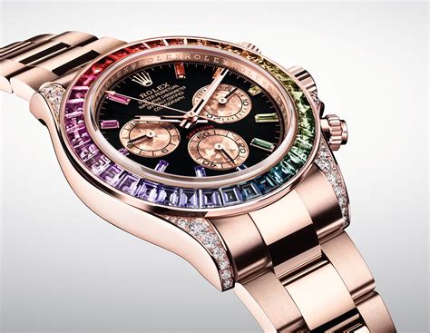 rolex cosmograph daytona everose rainbow watch|rolex 116595 rainbow price.